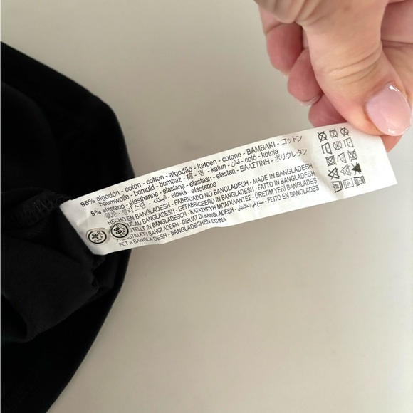 ZARA•black square neck short sleeve cropped top medium NWT - Picture 5 of 6